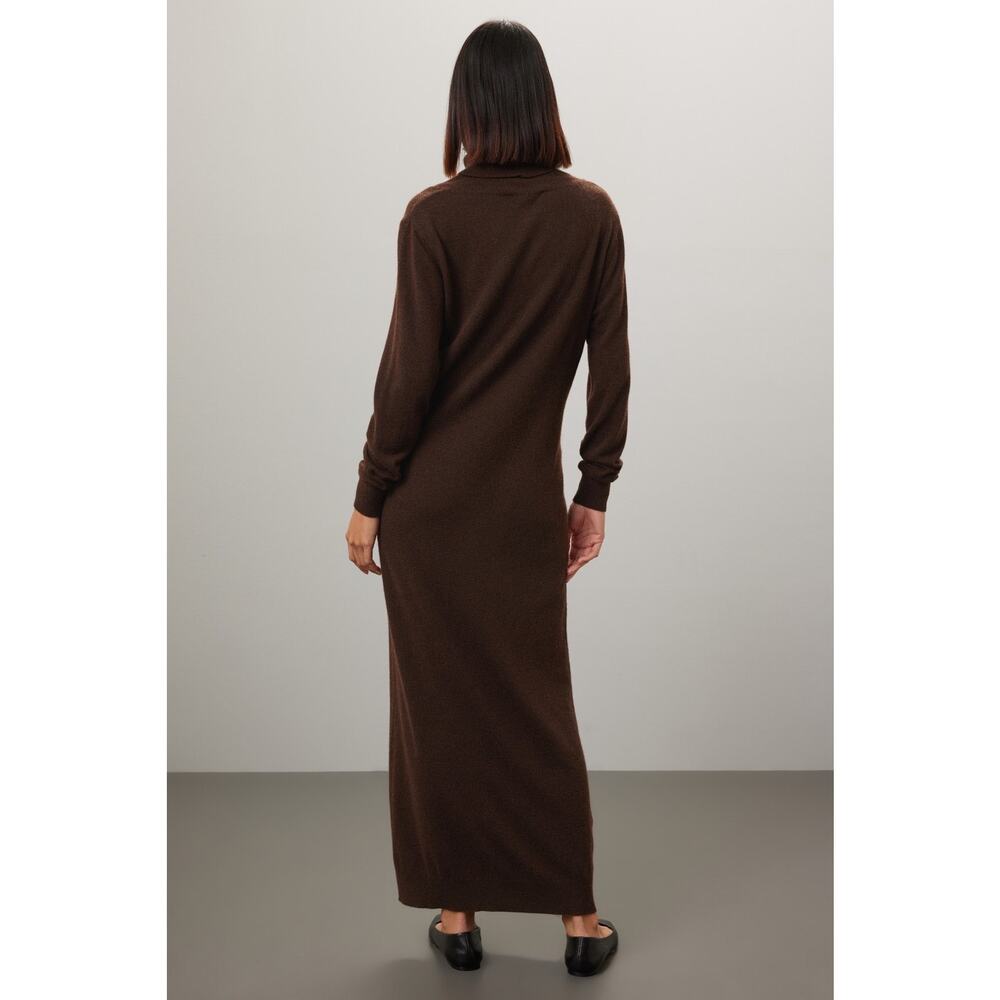 Pietro Brunelli Milano Brown La Salle Wool Blend Turtleneck Sweater Maxi Dress S - Picture 3 of 15